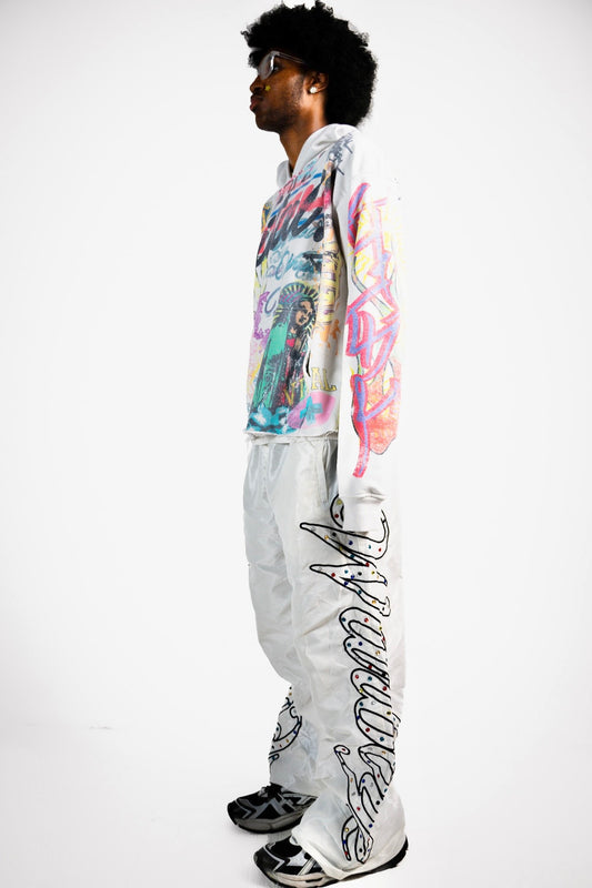 WHITE GEM TRACKPANTS